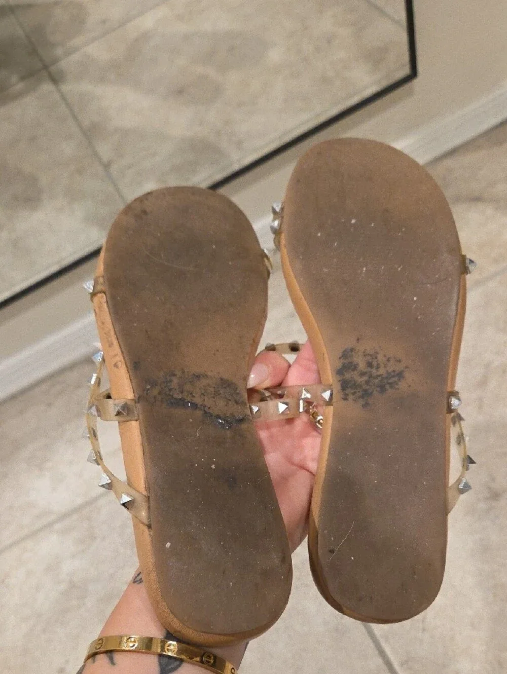 Steve Madden Studded Clear Strap Sandals